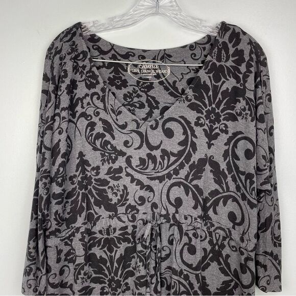 Soma Live Lounge Wear Paisley Adjustable Drawstring Waist Dress Soft Sz L 12-14 - Picture 4 of 15